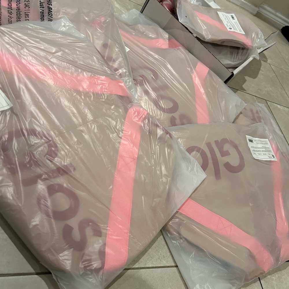 Pink and Tan Tote Bags